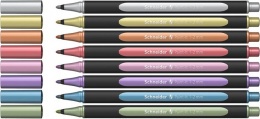 Metálfényű filctoll készlet, 1-2 mm, SCHNEIDER "Paint-It 020", 8 különböző szín